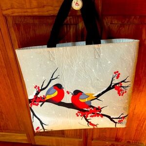 Share the Love Tote bag. Large felt tote.  15x5.5x17 across. Barnes & Noble.